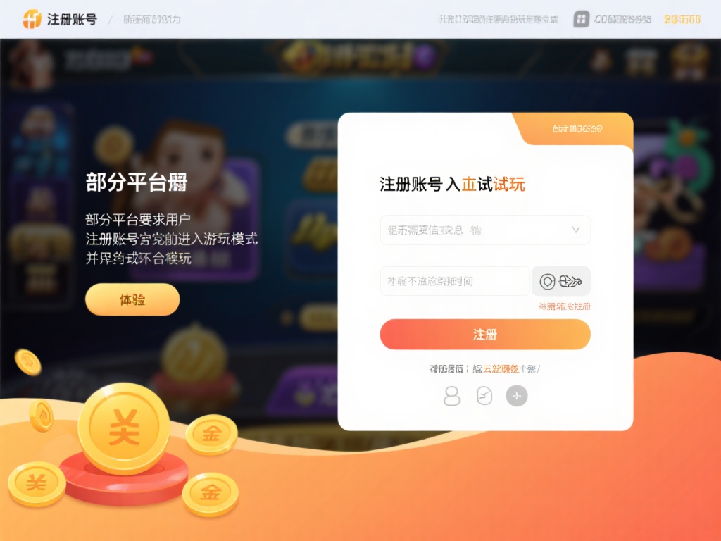 注册账号或直接试玩
部分平台要求用户注册账号才能