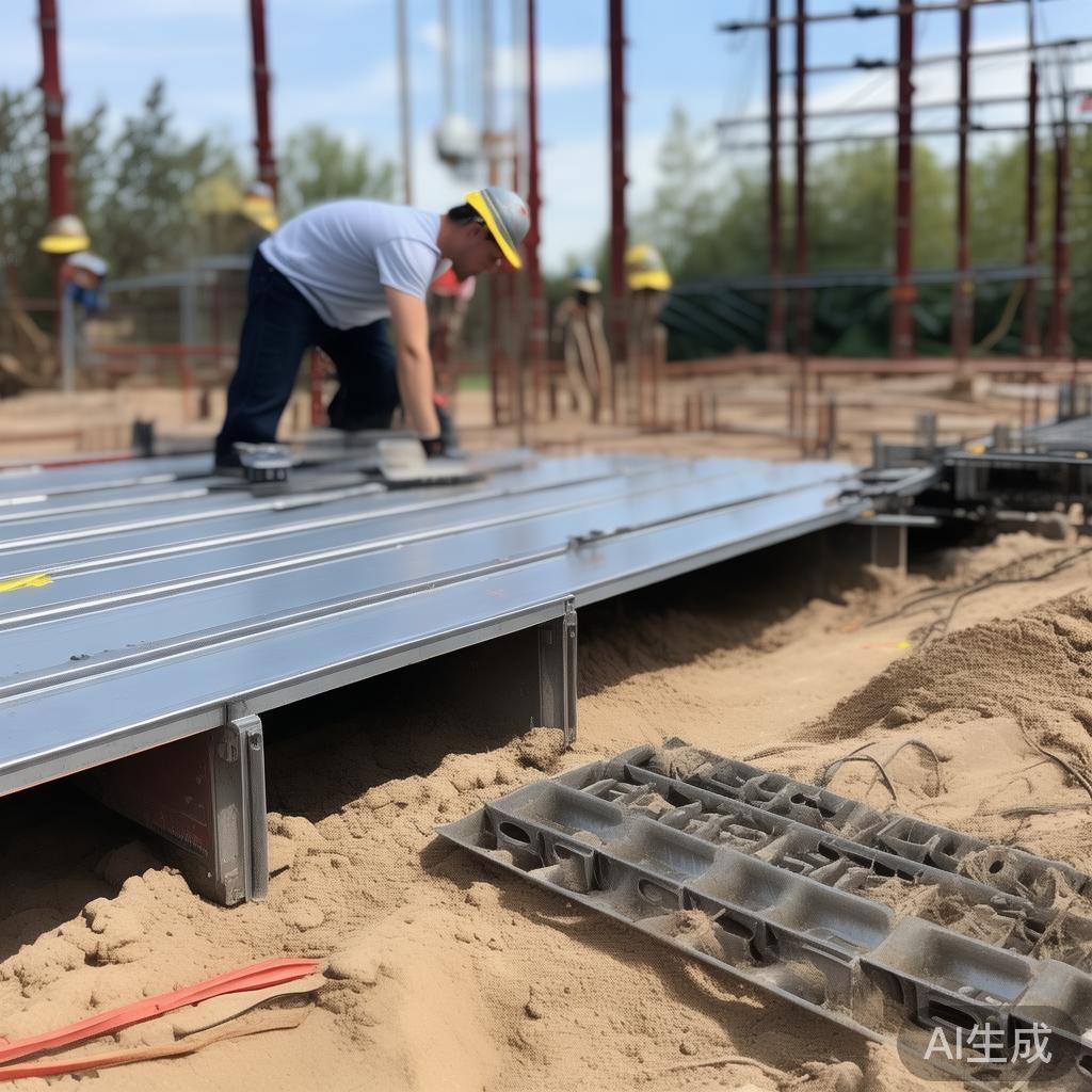 第二步：铺设支撑架或基础结构
根据设计图纸，将预